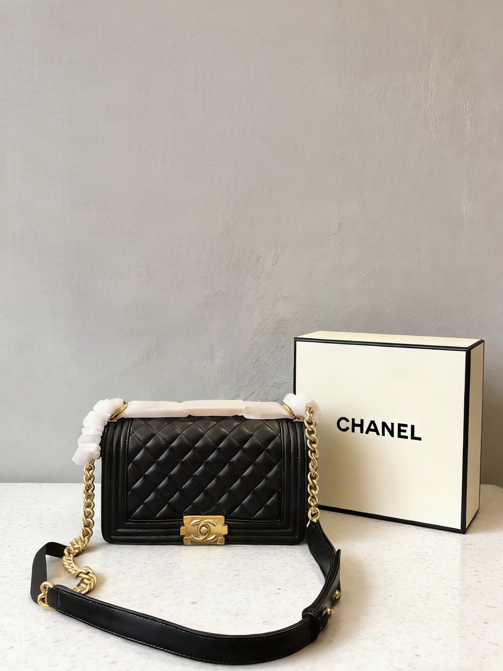 Chanel Boy Medium in Quilted Lambskin